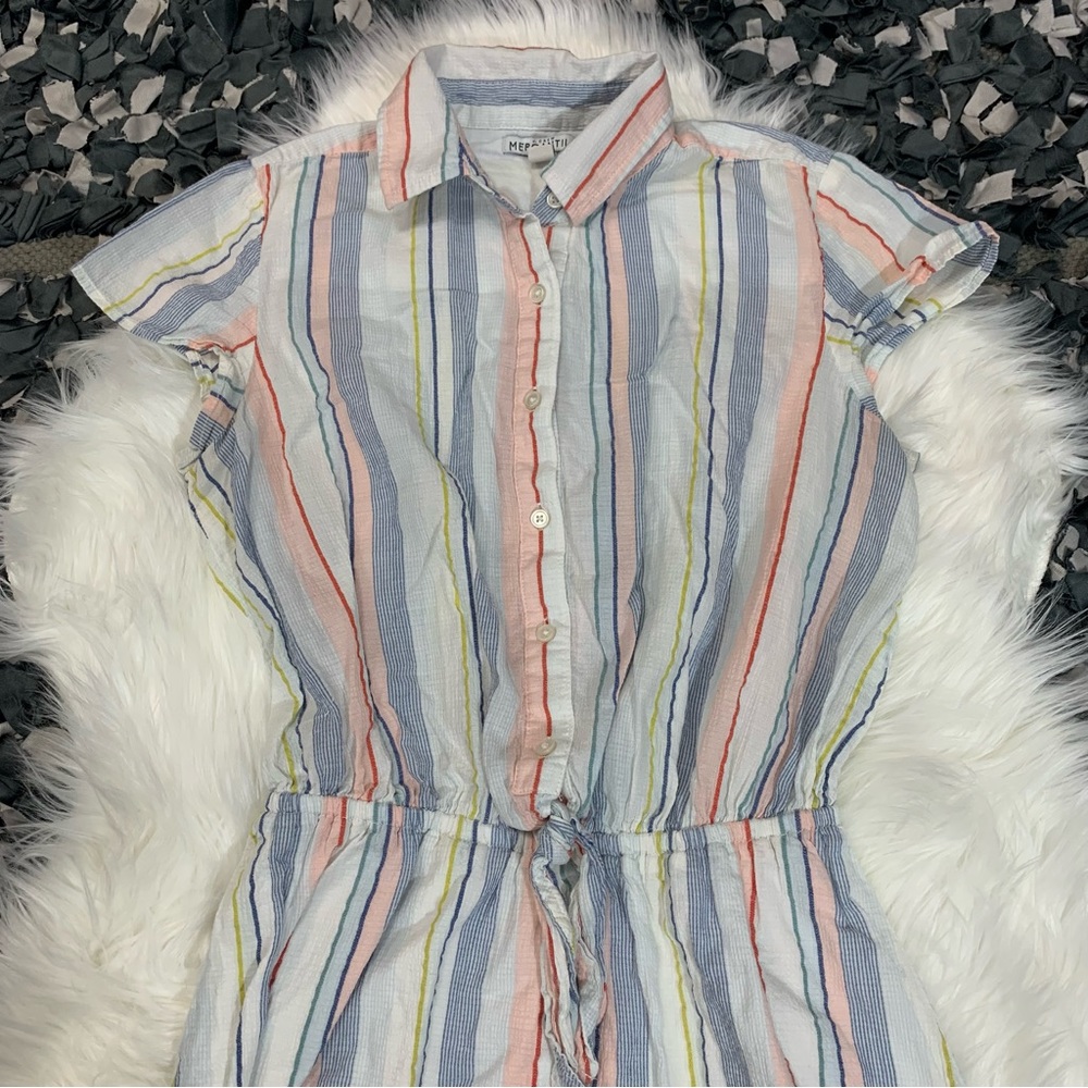 J Crew rainbow seersucker collared dress - Picture 2 of 5